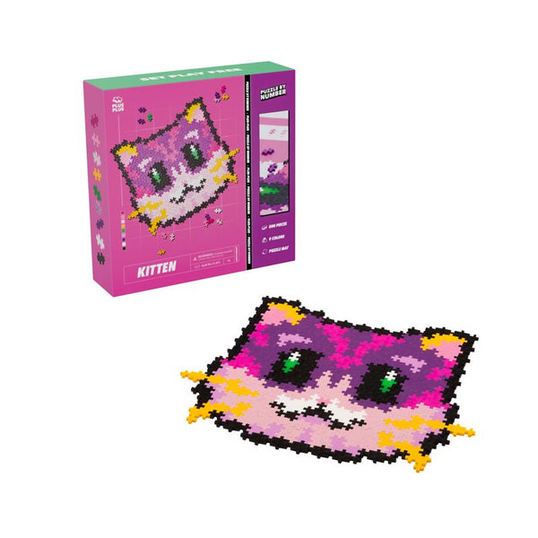Plus Plus Puzzle By Number Kitten Puzzle Polyethylene Multicolored 500 pc