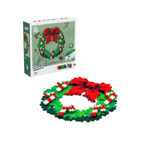 Plus Plus Puzzle By Number Holiday Wreath Puzzle Plastic Multicolored 500 pc